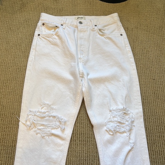 Agolde Riley HighRise Distressed Tapered Jeans white - Picture 4 of 6